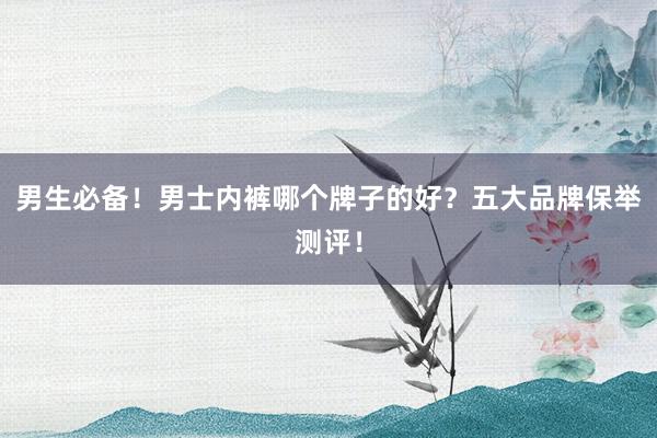 男生必备！男士内裤哪个牌子的好？五大品牌保举测评！