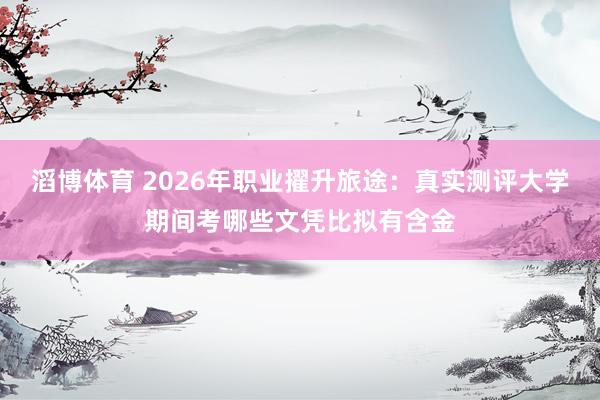滔博体育 2026年职业擢升旅途：真实测评大学期间考哪些文凭比拟有含金