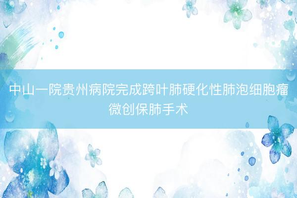 中山一院贵州病院完成跨叶肺硬化性肺泡细胞瘤微创保肺手术